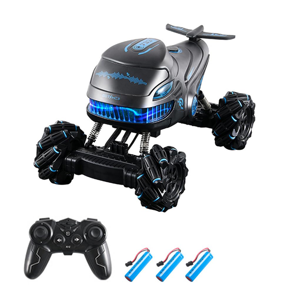 Domary Auto Telecomandata Auto RC Giocattolo Telecomandata per Bambini Veicolo Telecomandato per Bambini Giocattolo 2.4GHz 4WD 360 Rotante Spray Luce Suono (3 Batteria)