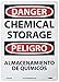NMC ESD239AB Bilingual OSHA Sign, Legend "DANGER - CHEMICAL STORAGE", 10" Length x 14" Height, 0.040 Aluminum, Black/Red on White