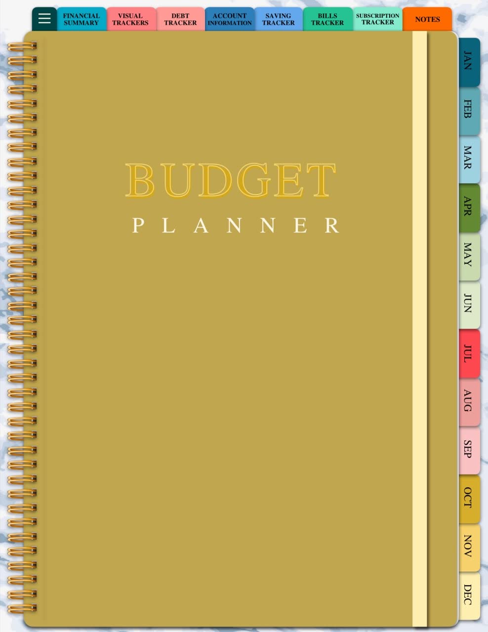 A digital budget planner on a tablet