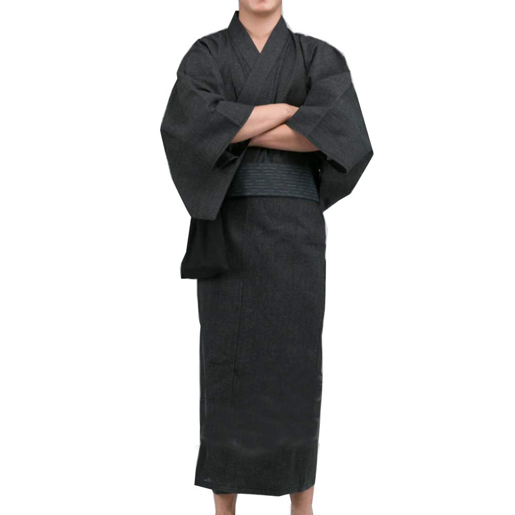 thefancypumpkin Fancy Pumpkin Kimono japonés para hombres Yukata Kimono japonés Inicio Pijama Bata Talla L-C8