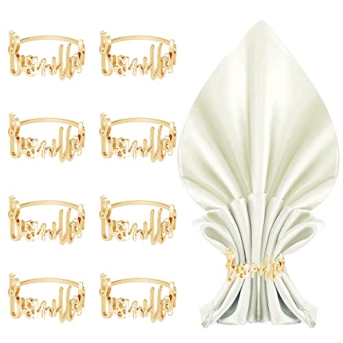 6 Ronds De Serviette Dorés 'Bismillah' En Métal - Décoration De Table Mariage, Fêtes, Noël