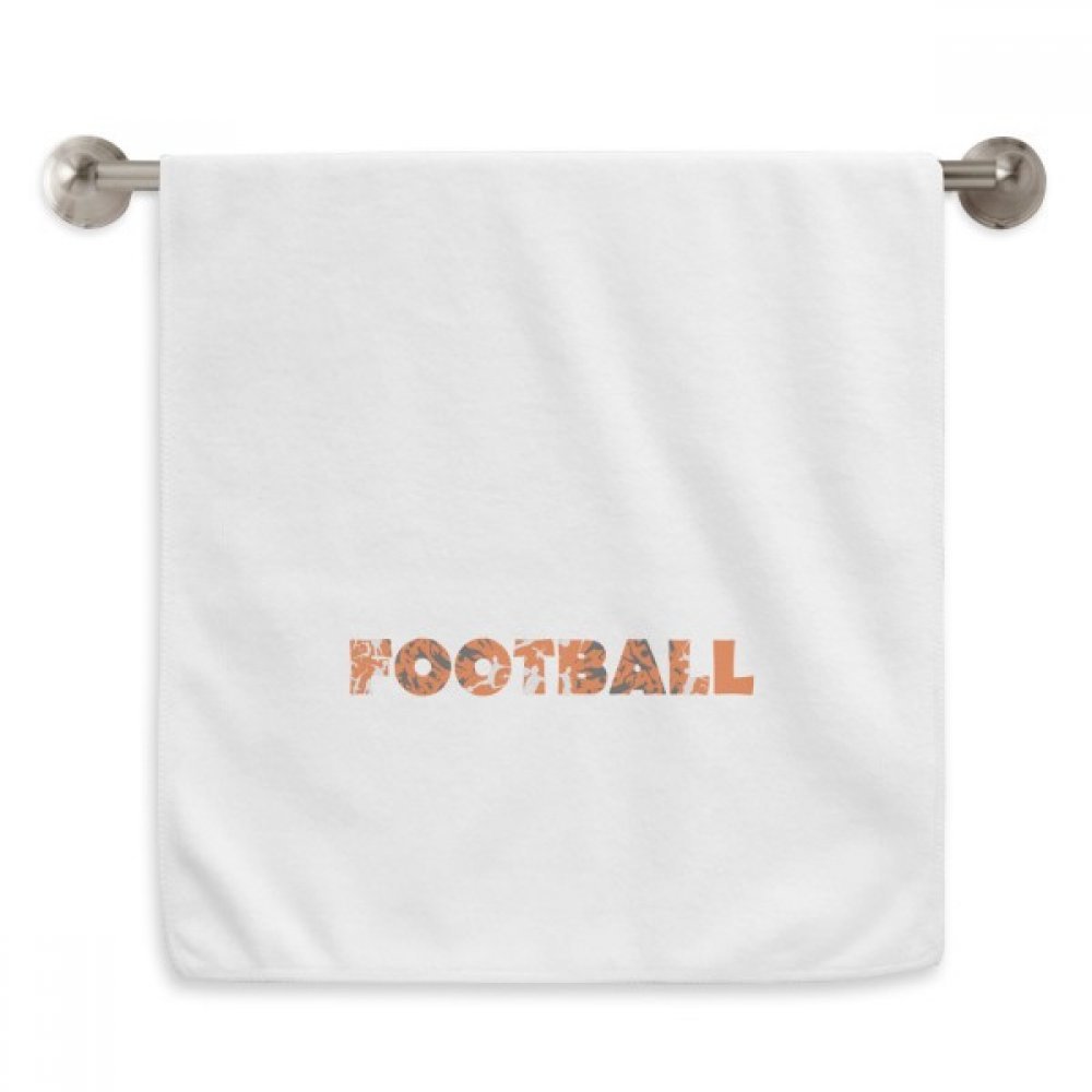 Serviettes de football orange 13x29 pouces débarbouillettes en coton blanc pour le sport