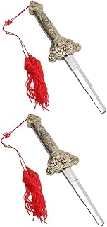 Sosoport 2 Pçs Tai Chi Brinquedos Clássicos Retráteis Brinquedos De Brinquedo Ao Ar Livre Para Fora Abs Retrátil Borla Chinês Tai Chi Portátil Tai Chi Adereços Não Afiados Mais Velho