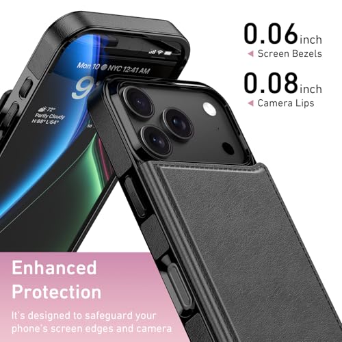 LETO Wallet Case for iPhone 17 Pro Max/iPhone 18 Pro Max, Leather Cover - image 3