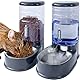 Automatischer Futterspender für kleine und mittelgroße Haustiere, 3,8 l, Reisefutterspender und Wasserspender für Hunde, Katzen, Haustiere (Gray)
