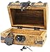 Well Pack Box Pirate Treasure Chest with Iron Lock Skeleton Key Small Pirate 6.5 x 4.5 x 4.5 Decorative Box