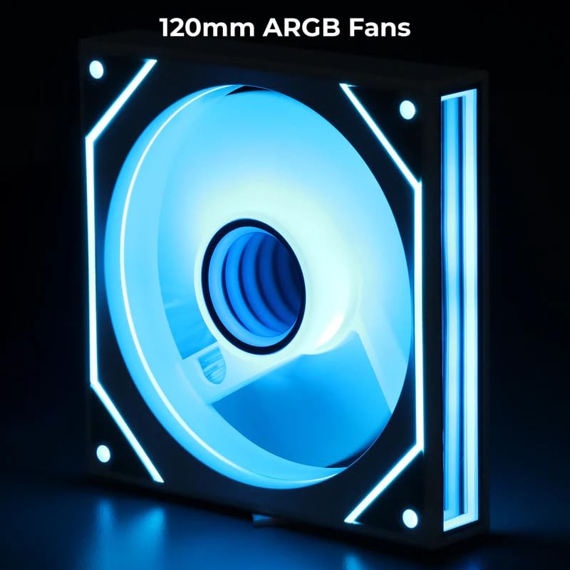 Image of NEXSA 120mm ARGB Cabinet Cooling Fan Infinity Mirror RGB PC Case Cooler | Features an infinity mirror addressable RGB design with automated PWM speed regulation loops. Low noise operation.