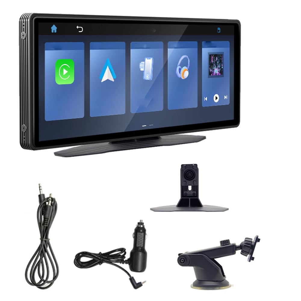 Schermo Portatile Carplay Da 7 Pollici, Trasmettitore Fm Bluetooth Wireless E Cablato, Immagine Di Retromarcia Hd, Adatto Alla Maggior Parte Dei Veicoli, Fm, Aux