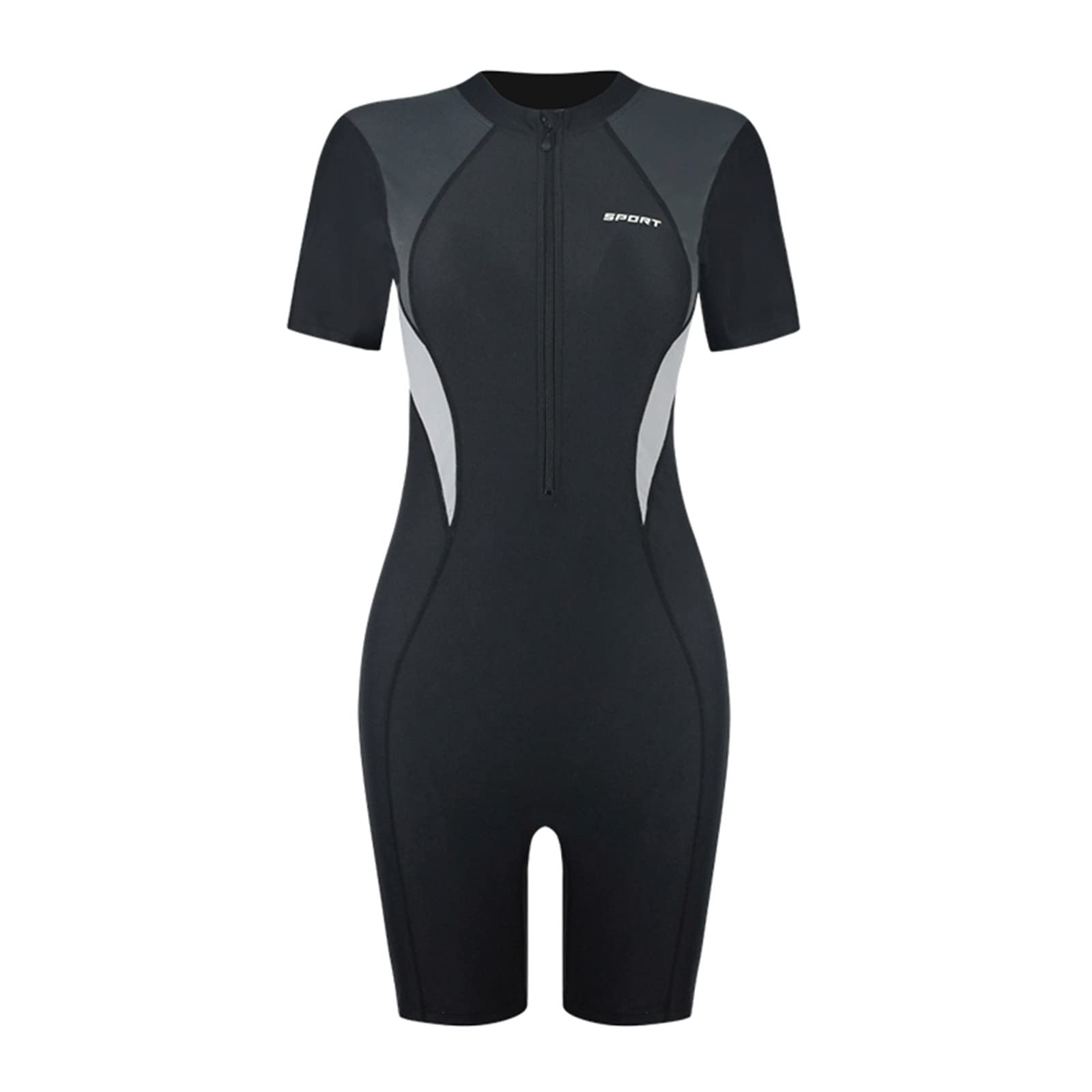 MEILONGER Costume da Bagno Intero da Donna, Costume da Bagno Rashguard Costume da Bagno ad Asciugatura Rapida con Pantaloncini Corti