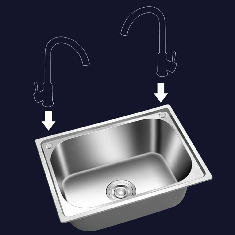 Lave-Vaisselle Intégré, Lavabo Monobloc Épais, Design d'angle en R, Capacité Accrue, Large Bonde De Vidange, Moulage Monobloc, Structure Robuste(Argent - 47 X 35 Cm)