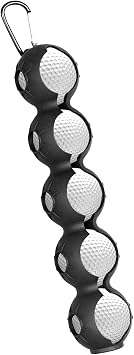 Golf ball clip with carabiner, can hold 5 balls, with carabiner
