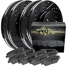 Hart Brakes Front Rear Brakes and Rotors Kit |Front Rear Brake Pads| Brake Rotors and Pads| Ceramic Brake Pads and Rotors |fits 2009-2018 Pontiac Vibe; Scion iM; Toyota Corolla iM, Matrix