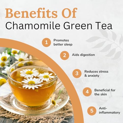 Image of Rootcare Organics chamomile tea for sleep 50g Relaxation Caffeine Free Herbal Tea Stress Relief & Anxiety Support Improves Sleep Quality Natural Dried Chamomile tea leaves