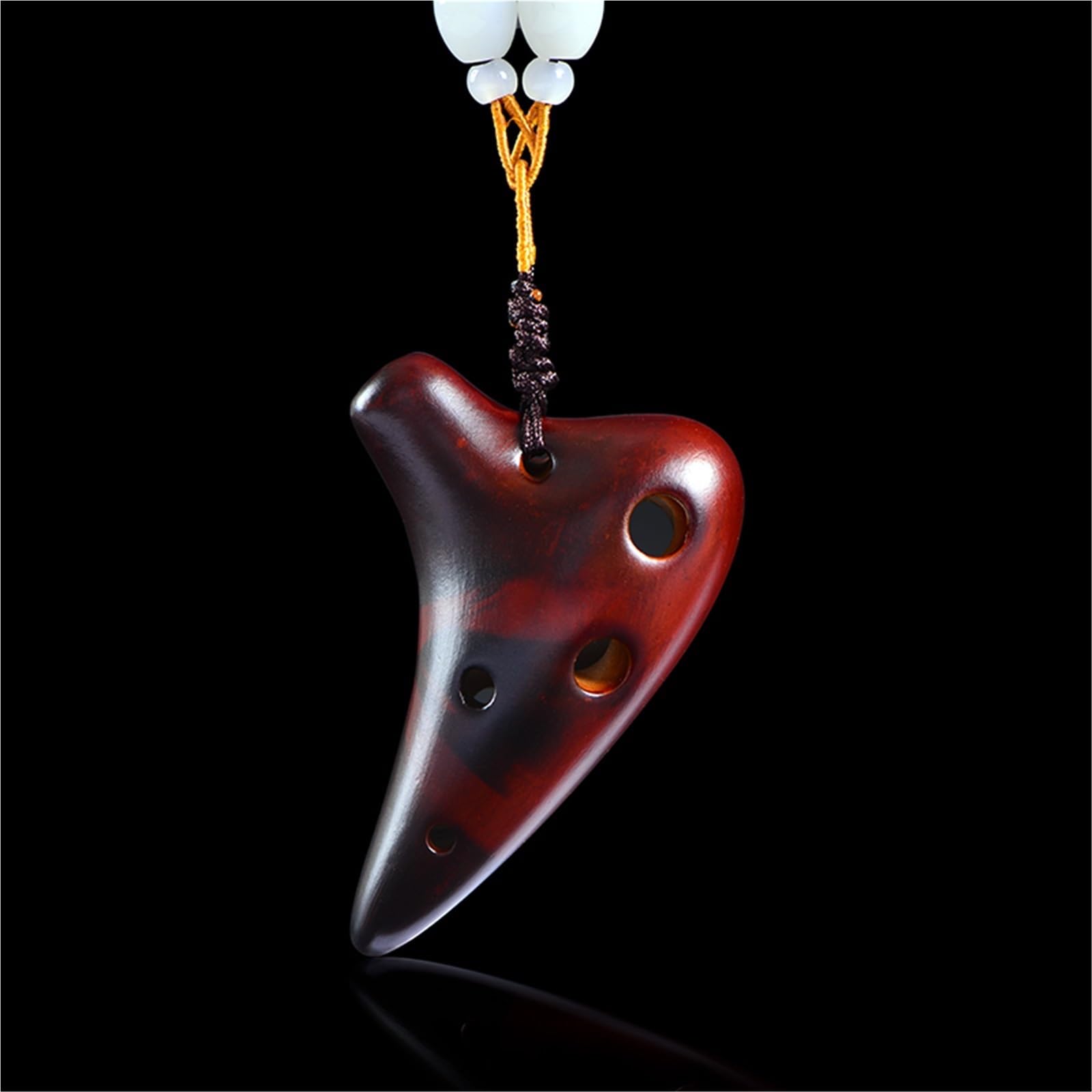 Ocarina Mini Ocarina Super Treble F Tune SSF Collana 6 Fori Affumicato Crack Semplice Strumento Musicale(Brown)