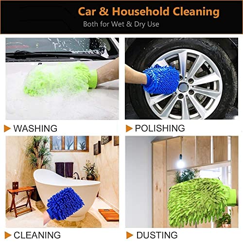 Image of Gloves Microfiber Multipurpose Wash Gloves Multi Color (18X13X2cm) (Pack of 6)