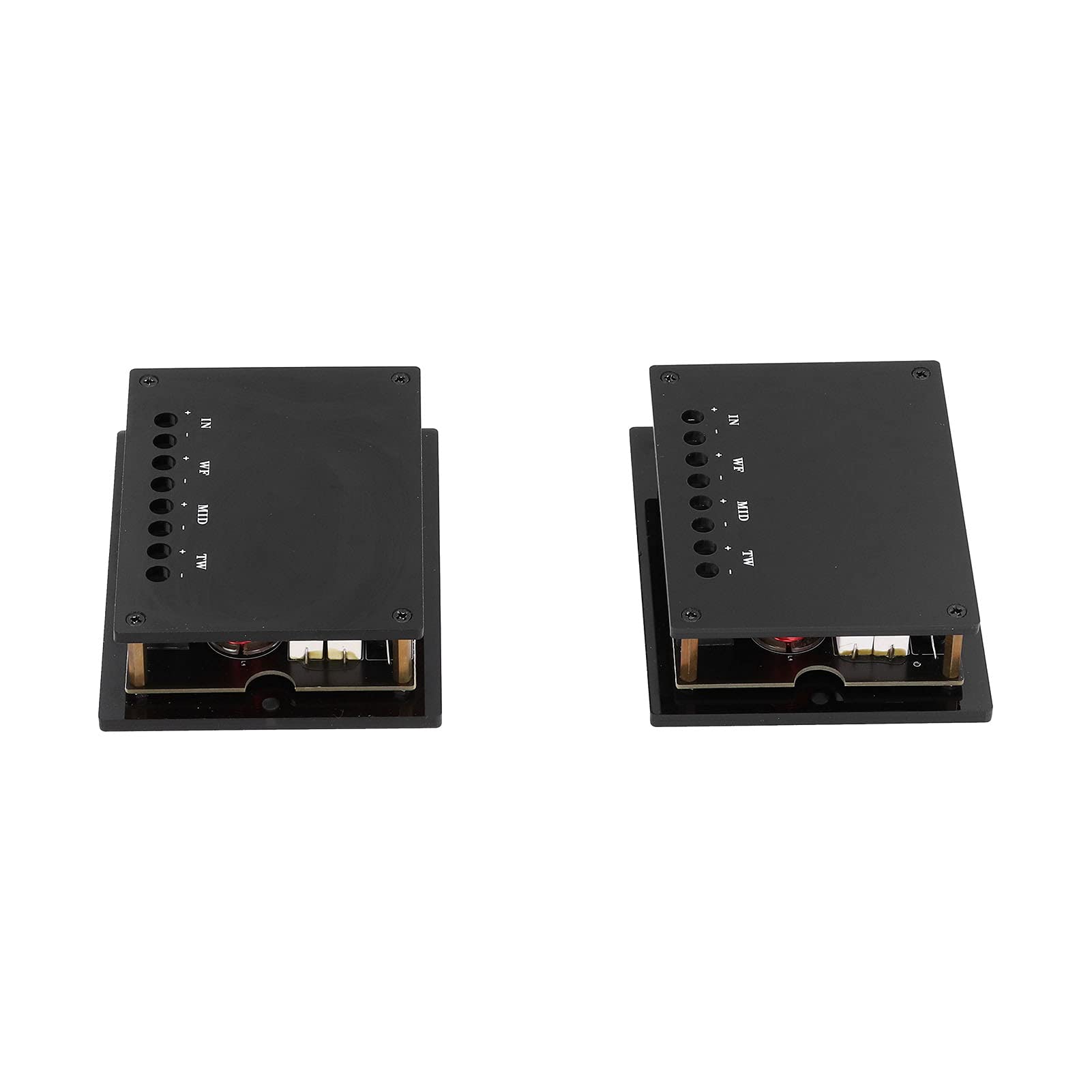 2 szt. Dzielnik częstotliwości głośnika 3-drożny filtr audio wysokiej mocy 300W czarny uniwersalny dzielnik częstotliwości głośnika nagłośnienie samochodu do samochodu