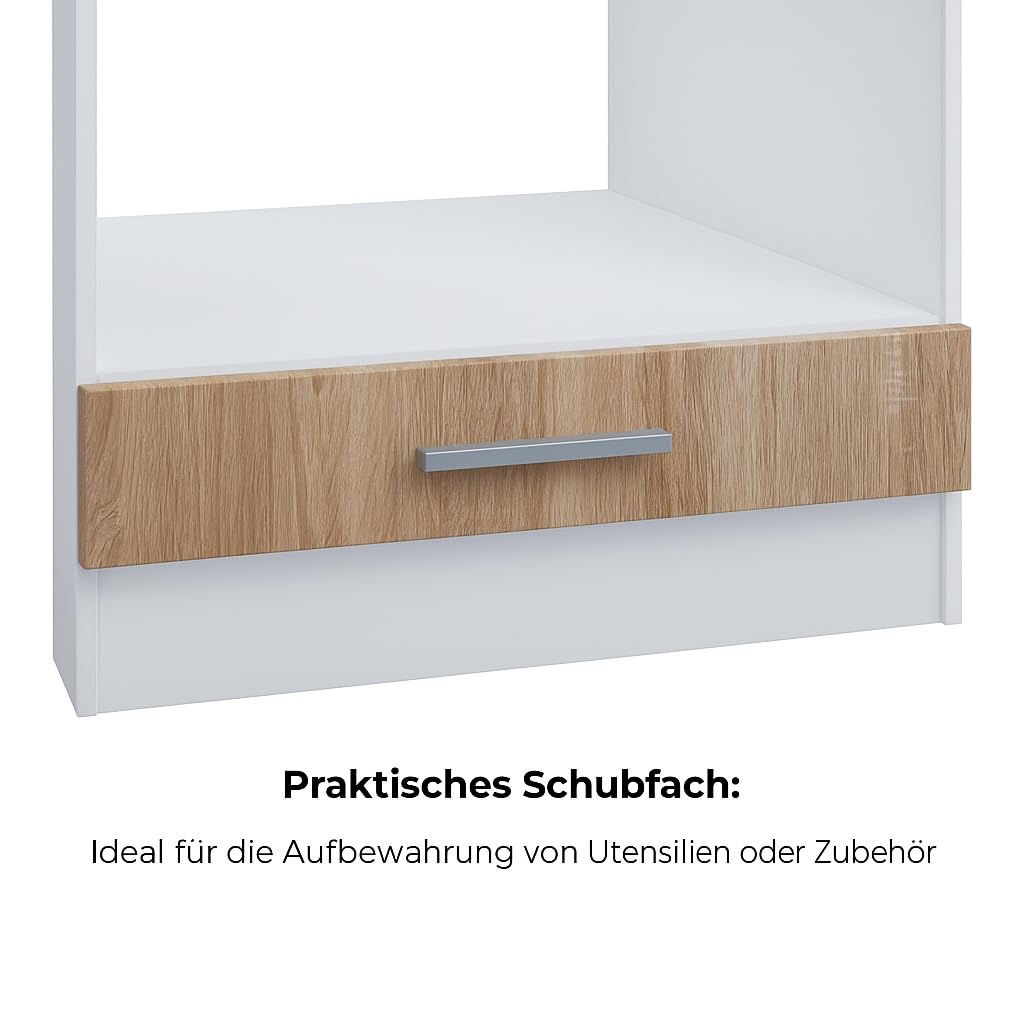 Ofenschrank für Einbauherd 60cm Sonoma Eiche Unterschrank Backofen Kochfeld