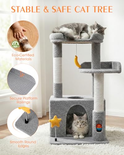Torre para gatos pequeña 30" blanca para interiores miniatura 2