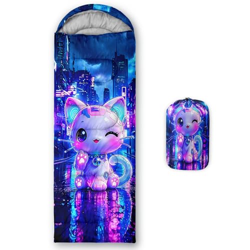 Image of QOOMO Axolotl Cute Camping Sleeping Bags,3 Season Warm & Cool Weather,Lightweight,Waterproof Sleeping Bags for Adults & Kids,Traveling,and Outdoors