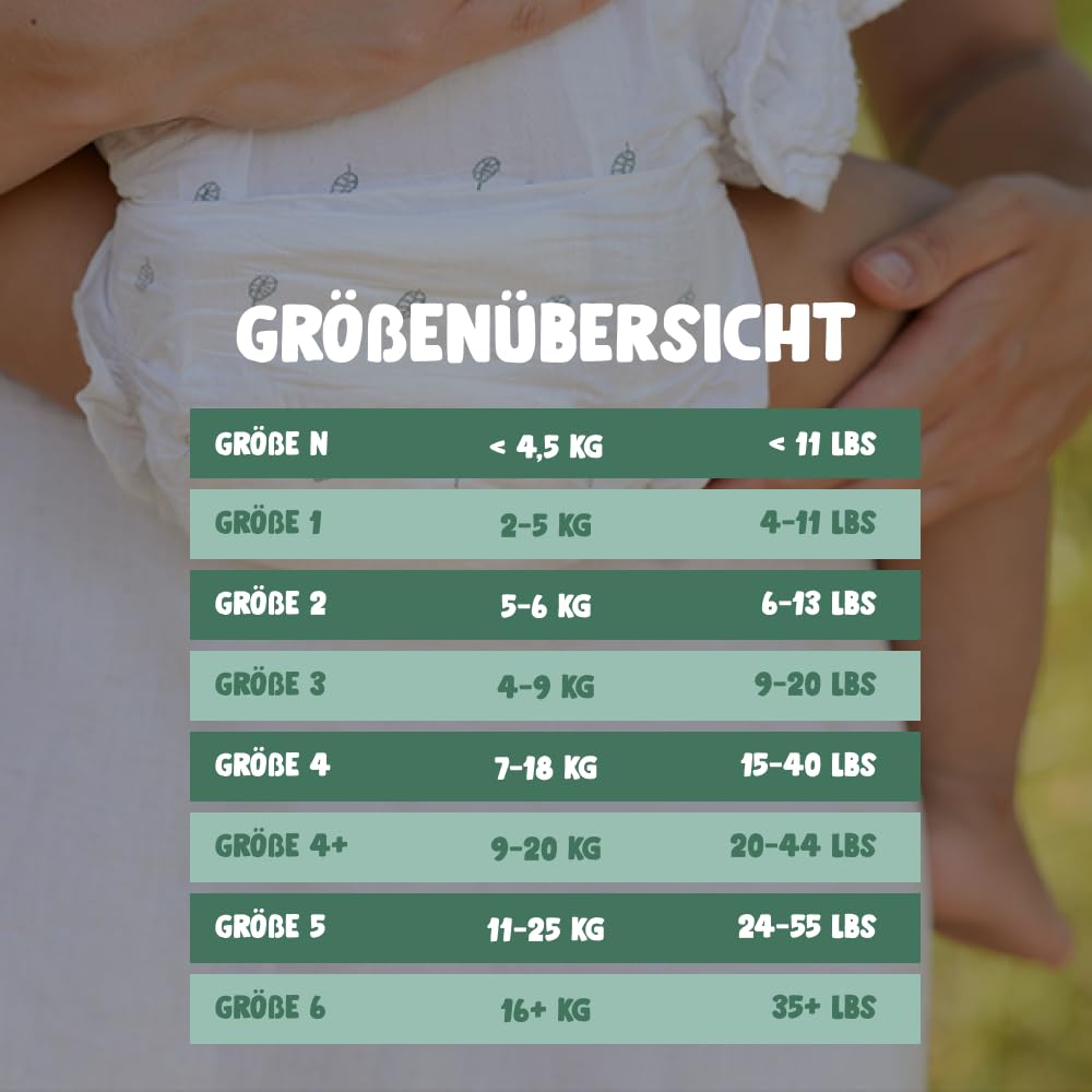 Naty Baby Öko Windeln - umweltfreundliche Premium-Bio Windeln aus pflanzenbasierten Materialien, ideal für empfindliche Babyhaut (Größe 4-88 Stück)