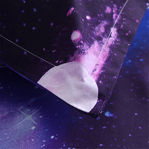 A Nice Night Galaxy 3D Printing Bed Sheet Bedding Set,Soft Microfiber Fitted Sheet Set,Galaxy Themed Sheets 4 Pcs Flat Sheet& Fitted Sheets With 2 Pillowcases (Full, 07) #TOP6