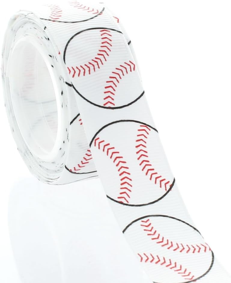 7/8" Baseball Grosgrain Ribbon 100 Yards