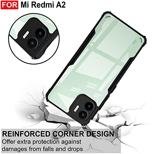 Image of Amazon Brand - Solimo Back Case Cover for Redmi A2 (Polycarbonate, Thermoplastic Polyurethane Matte Black)