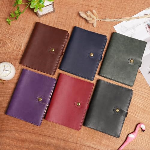Cuir Carnet de notes de voyage A5 raffiné couleur café avec stylo