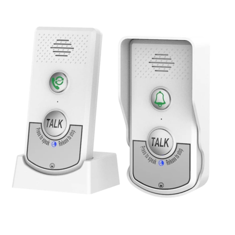 Interphone téléphonique longue distance sans fil 2,4 G - Sonnette audio bidirectionnelle - Émetteur et récepteur vocal pour hôpital hôtel - Facile à installer et à utiliser (B)