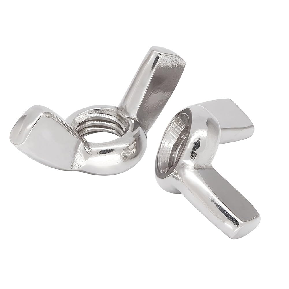 AIVEKE 10 Stück Flügelmutter M6 - Hochwertige Schmetterlingsmutter Edelstahl Handfestiger Wing Nut Hand Schraub Flügelmuttern ideal für Möbel Geräte Industrieanwendungen