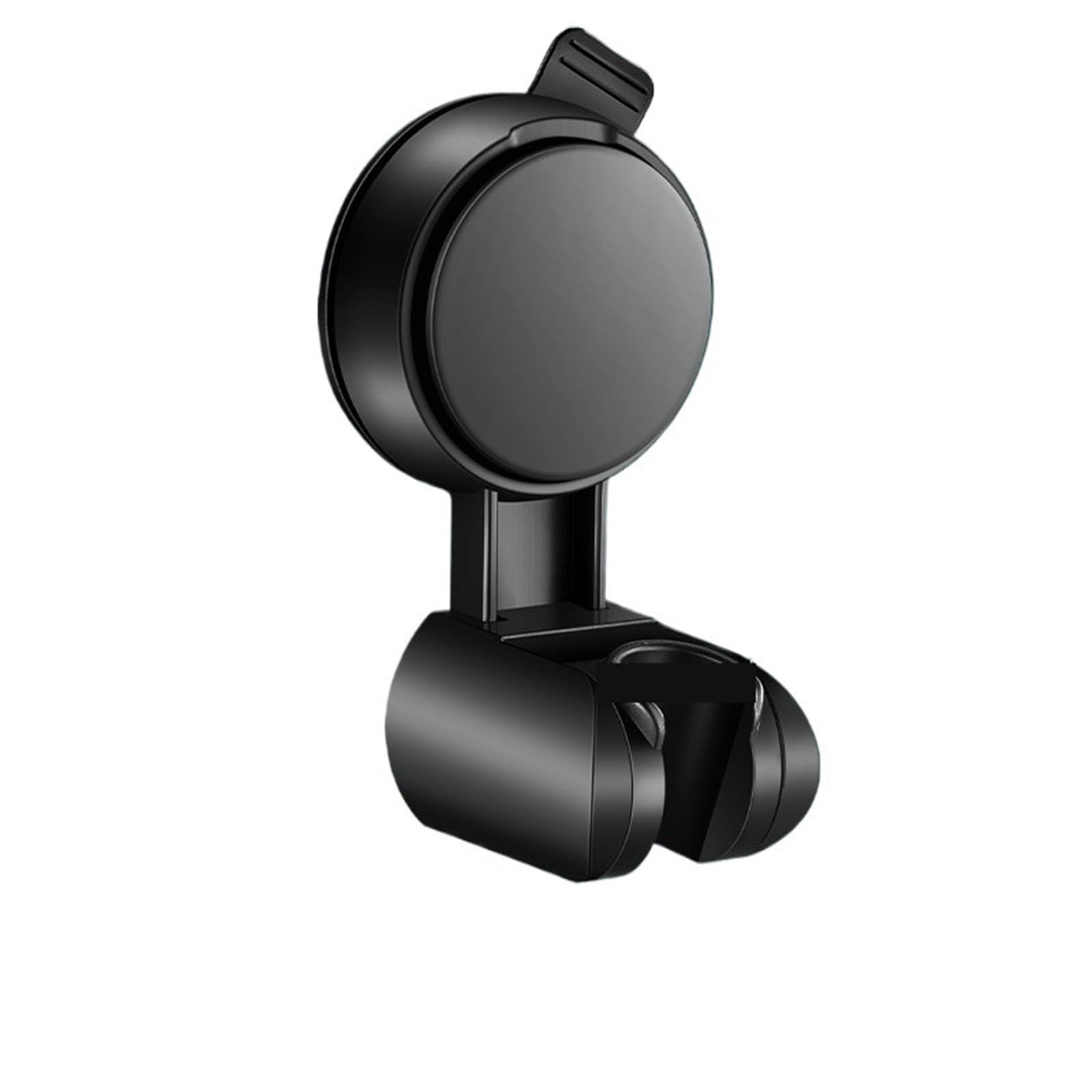 Luysgbxr Black Shower Head Holder Bracket Suction Cup Bathroom Shower Hanger Fixed Artifact Adjustable(Black)