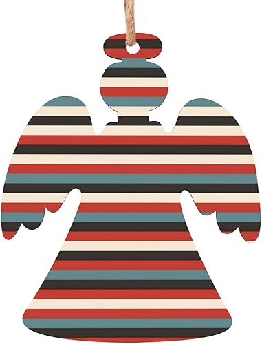 Christmas Decor,Crafts Pendant Christmas Tree, Angel, Snowman, and Bell Designs, Personalized Ornaments Gift. Fashion Striped