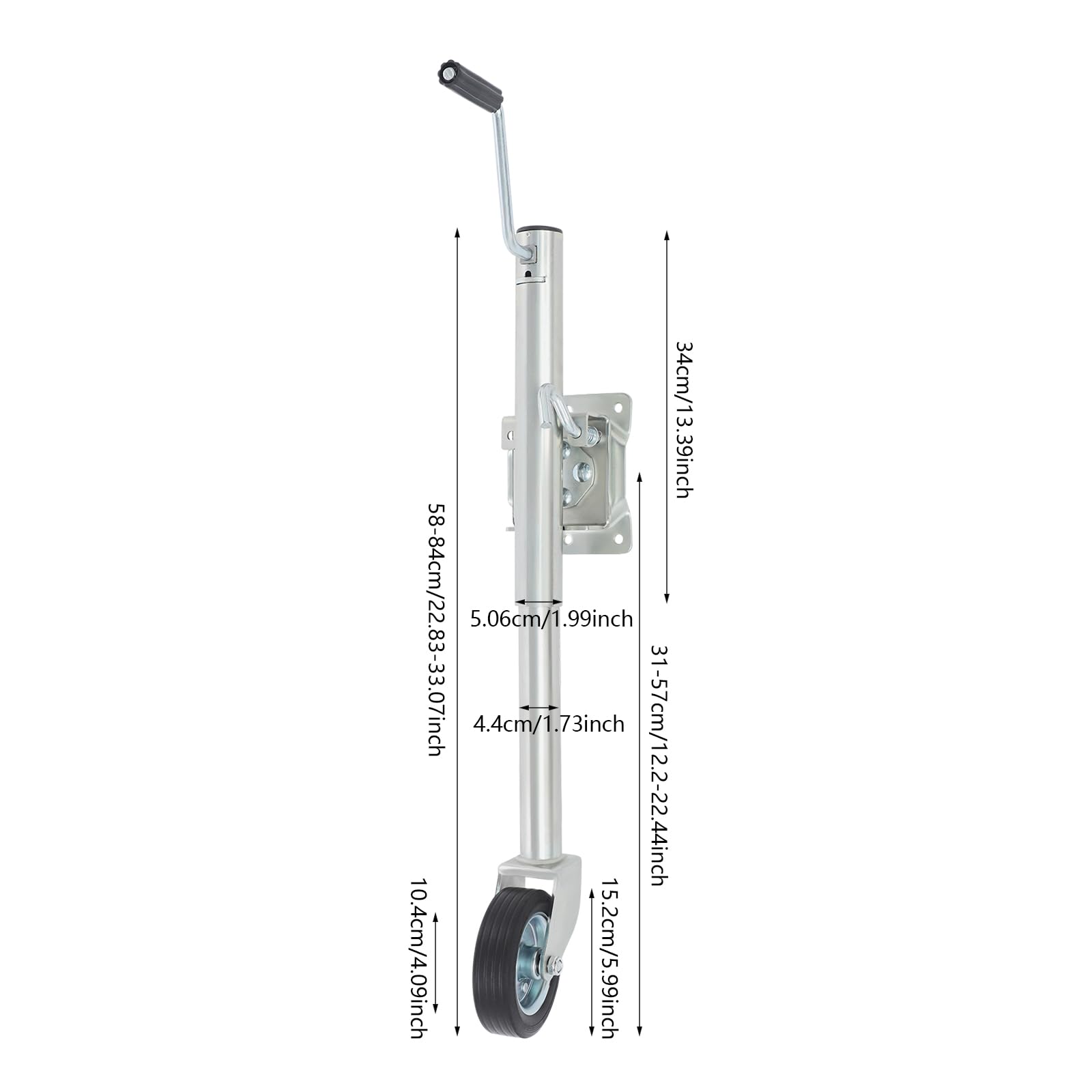 Roue de remorque, roue de soutien, ensemble de poignée de remorque, capacité de charge 544,31 kg pour déplacer des bateaux, yachts, motos