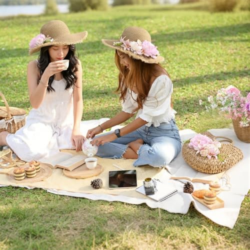 Sombrero de playa rosa para mujer con bolso de rata miniatura 6