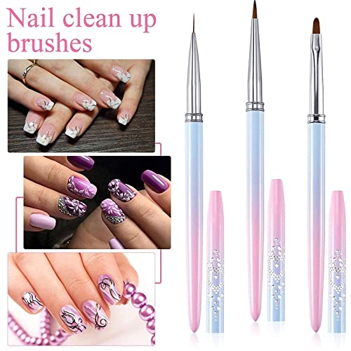 Ruifaya Escovas de gel UV linhas de escova de unhas pincel de limpeza ferramenta G0Y6 caneta de dese