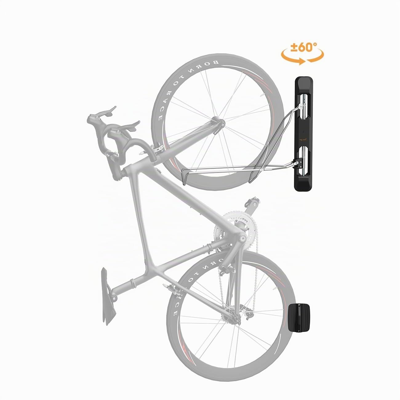 my wall HR11L Support mural pour vélo, peu encombrant, pivotant, pliable, jusqu'à 71 mm de largeur de pneu, capacité de charge de 35 kg