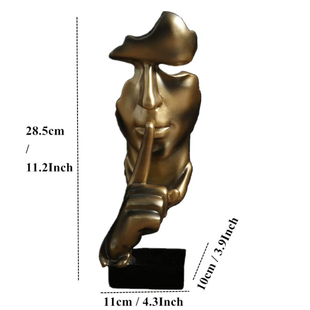 LYDM Silent Is A Gold Abstract Sculpture Statue Simple Handmade Art Thinking Man