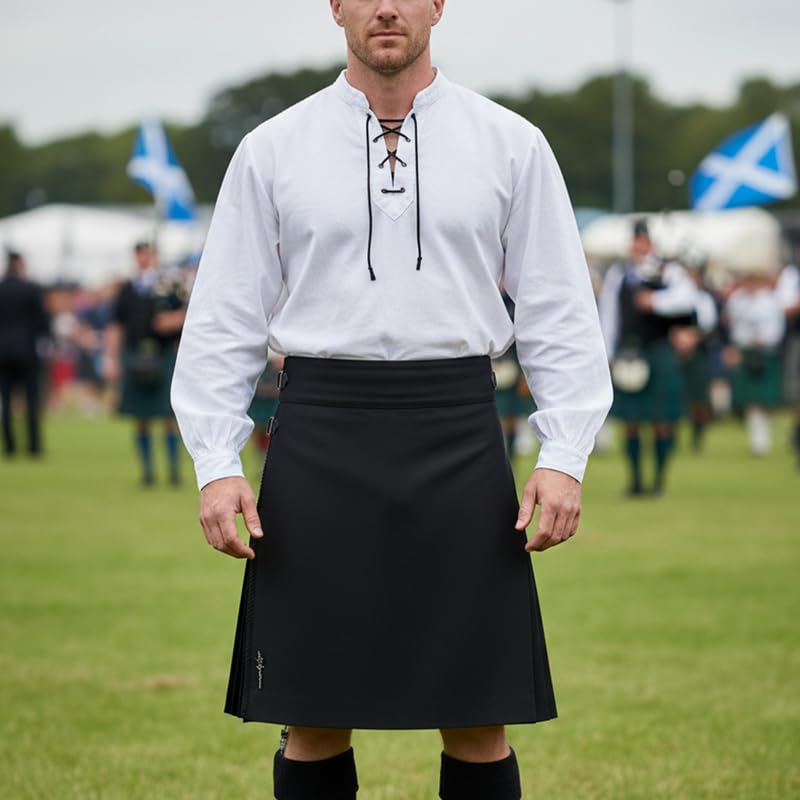 Men’s 5 Yard Tartan Kilt, Authentic Scottish Tartans, Adjustable Leather Straps, Soft Non-Itchy Fabric, Comfortable Fit - Image 2