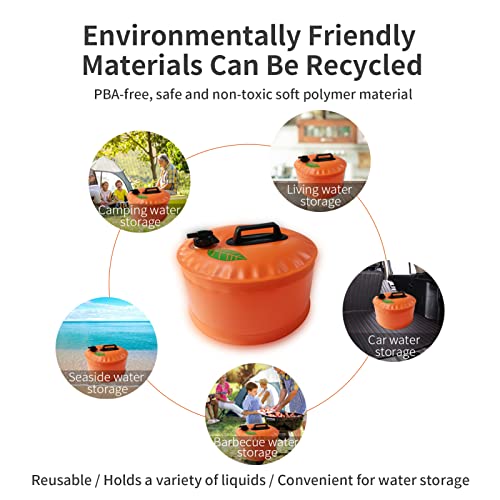 Deiris Portable Water Tank For Camping: Travel Water Container With Spigot, Water Storage Carrier Jug For Outdoors Hiking & Survival - Family Collapsible Portable Water Bag Canteen 14L/3.6 Gallon #TOP5