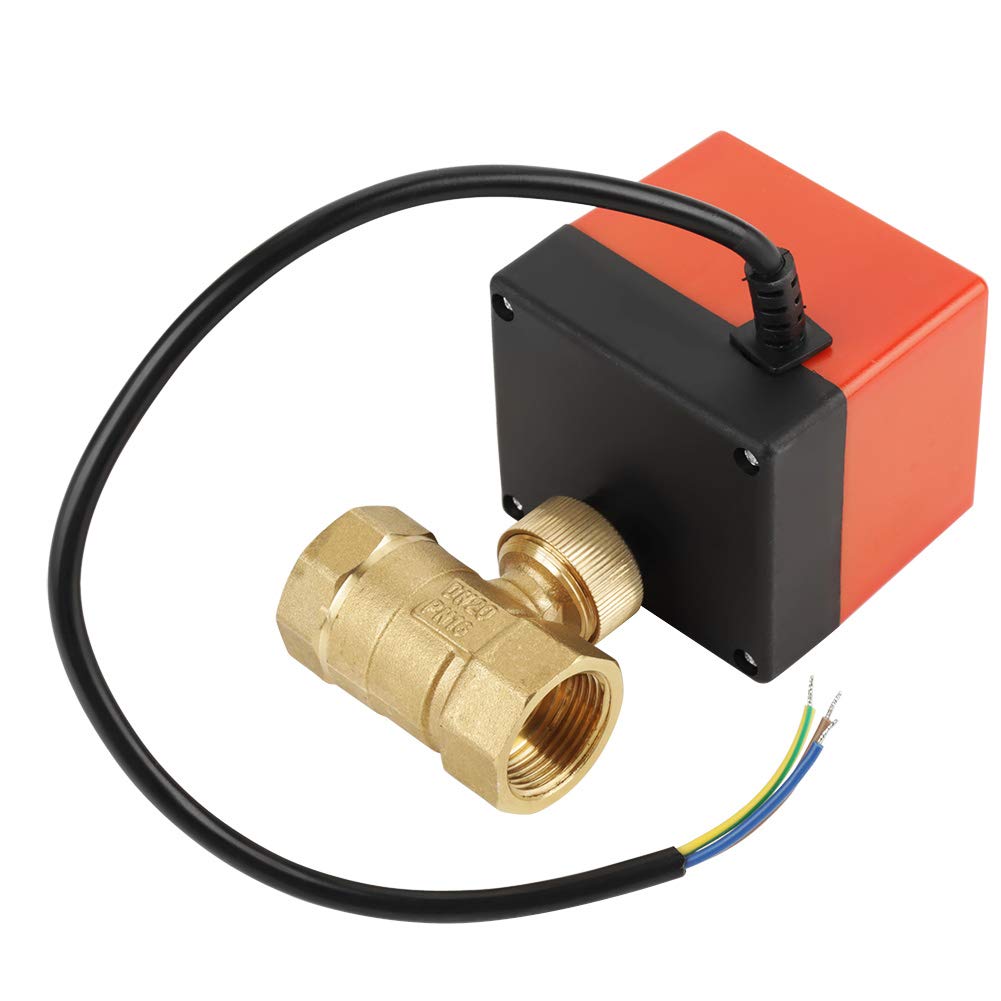 Válvula de bola motorizada de latón DC 12V G3/4 ", válvula de bola eléctrica de 2 vías DN20 para control de flujo