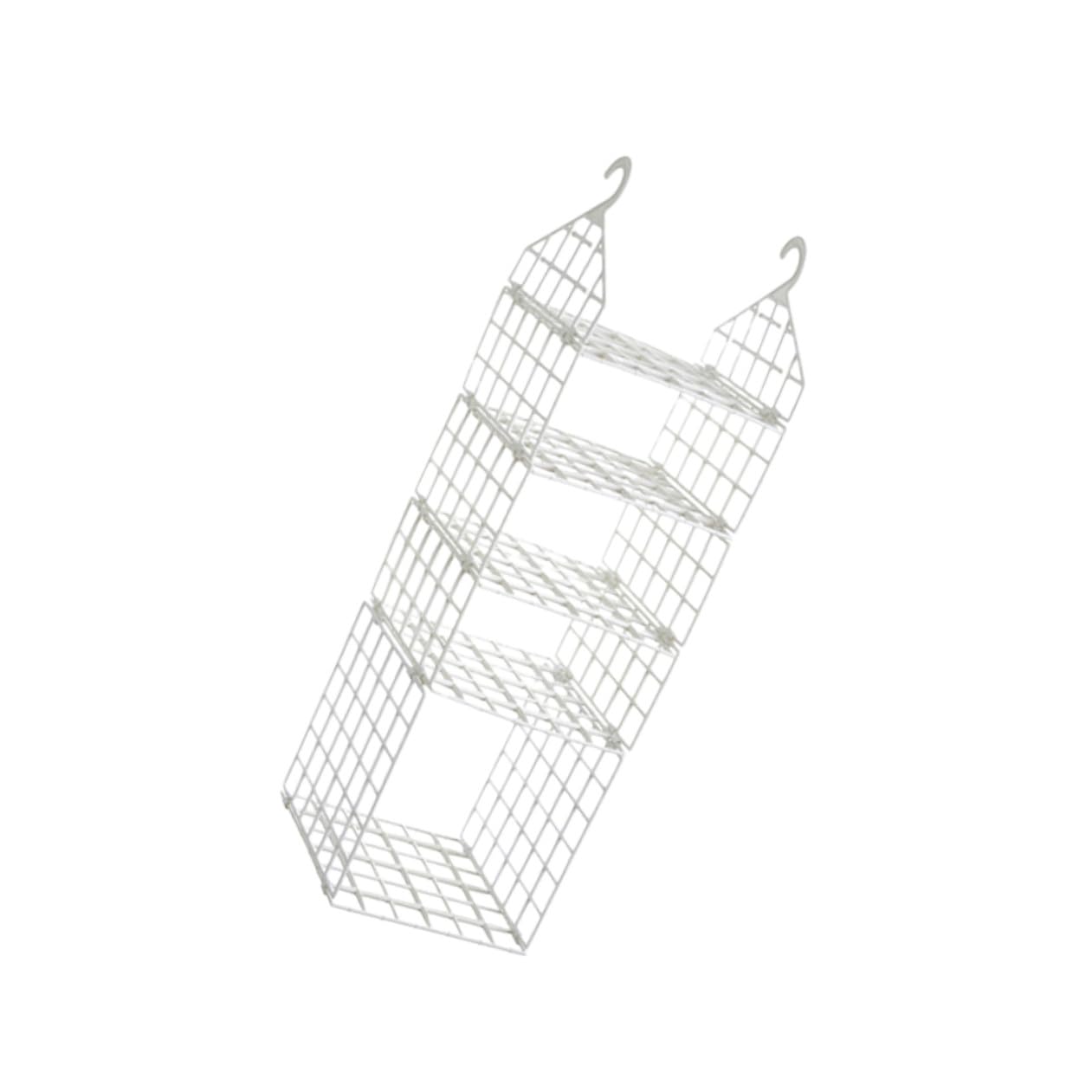 Organizador de Armario Colgante de Plástico Blanco Plegable Múltiples Capas y Diseño Ventilado, Adecuado para Pijamas y Toallas, Ahorro de Espacio