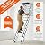 DEFNES 12 Steps Ceiling Mount Attic Ladder, Heavy Duty 1100LBS Retractable Attic Ladder Pull Down, Ceiling Stair with Safety Handrails, Hidden Folding Loft Stairs for Garage & Home Attic Access