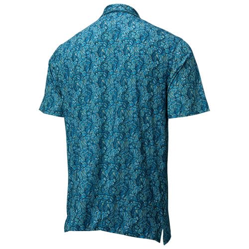Greg Norman Men's Floreana Golf Polo Blue L3