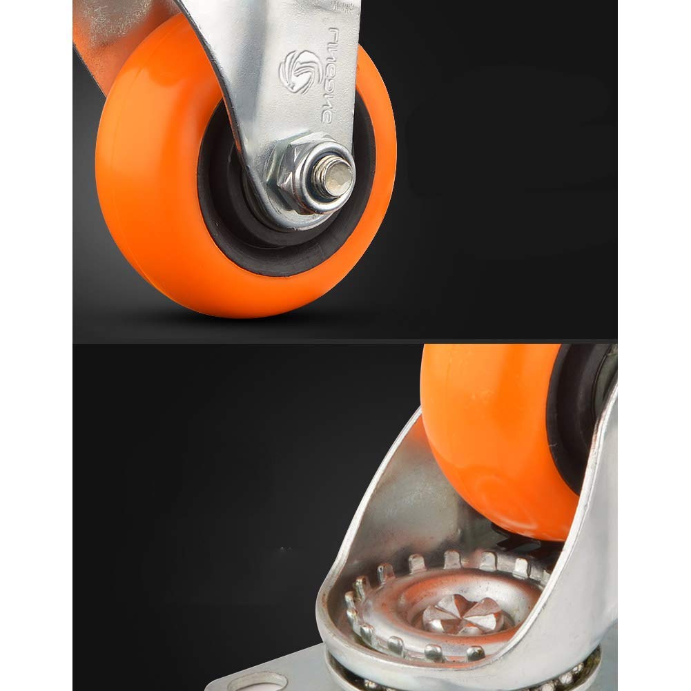 Ruote girevoli, 4 Ruote per carichi Pesanti silenziose Pu 3 '' / 4 Pollici 360 kg industriali universali girevoli a Piastra Fissa con Freno Ruote del Carrello Niture Doppio Cuscinetto / 3 po