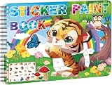 Kalysky Paint by Number Sticker Book, Juguete regalo de cumpleaños libro de actividad para chicos niñas