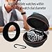 HELMDY Watch Travel Case Waterproof Single Box for Men, Nylon Portable Watch Organizer Holder 1 Slot Women - Fits all Wristwatches & Smart Watches up to 50mm