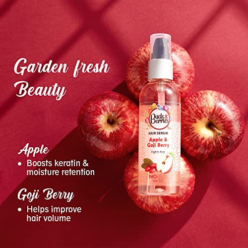 Image of Buds & Berries Apple and Goji Berry Frizz Control Hair Serum | Smooth, Frizz-Free, and Manageable Hair | 100ml | No Sulphate, No Paraben, No Phthalate