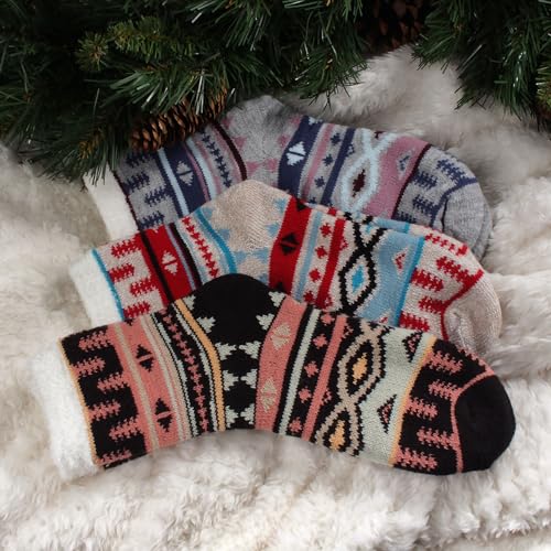 BambooMN Women's Double Layer Thick Cabin Winter Socks - 3 Pairs2