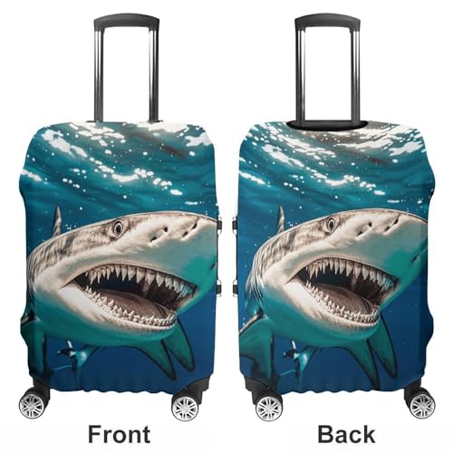 Cool Ocean Fish Luggage Covers Tsa Approved Suitcase Cover Elastic Washable Luggage Sleeve Carry on Cover Protector Anti-Scratch Suitcase Protector Fits 19-30 Inch Case(L)3