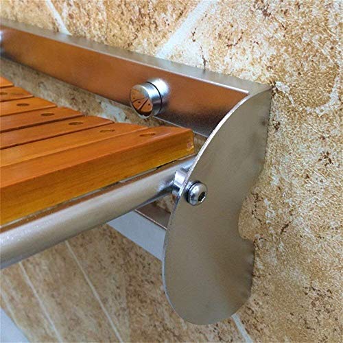 Asientos de ducha de madera maciza Home Essentials taburete de pared antideslizante 4